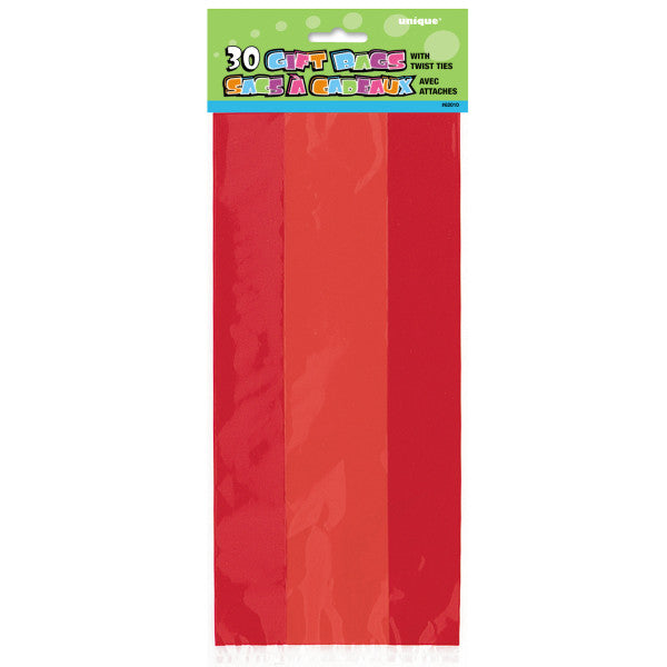 Pack of 30 Ruby Red Cellophane Bags Choice Wholesale