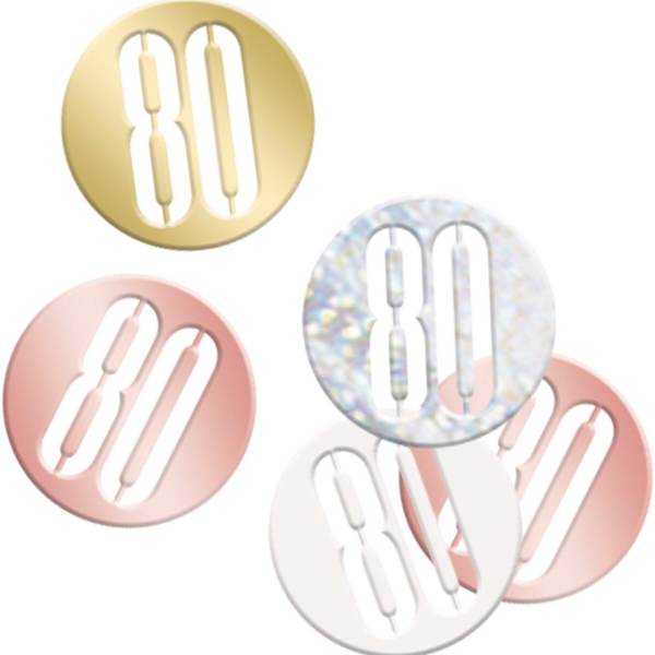 Birthday Rose Gold Glitz Number 80 Confetti 5oz