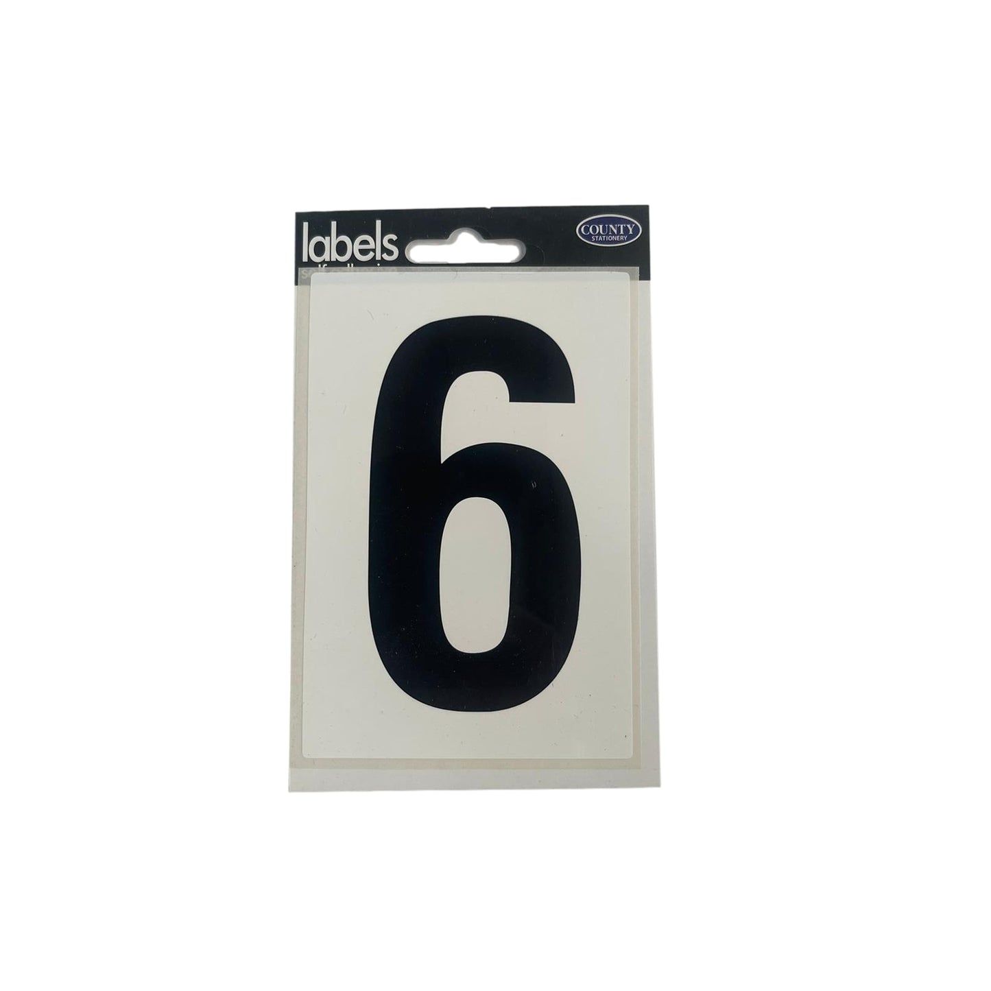 Number 6 Self Adhesive Wheelie Bin Label