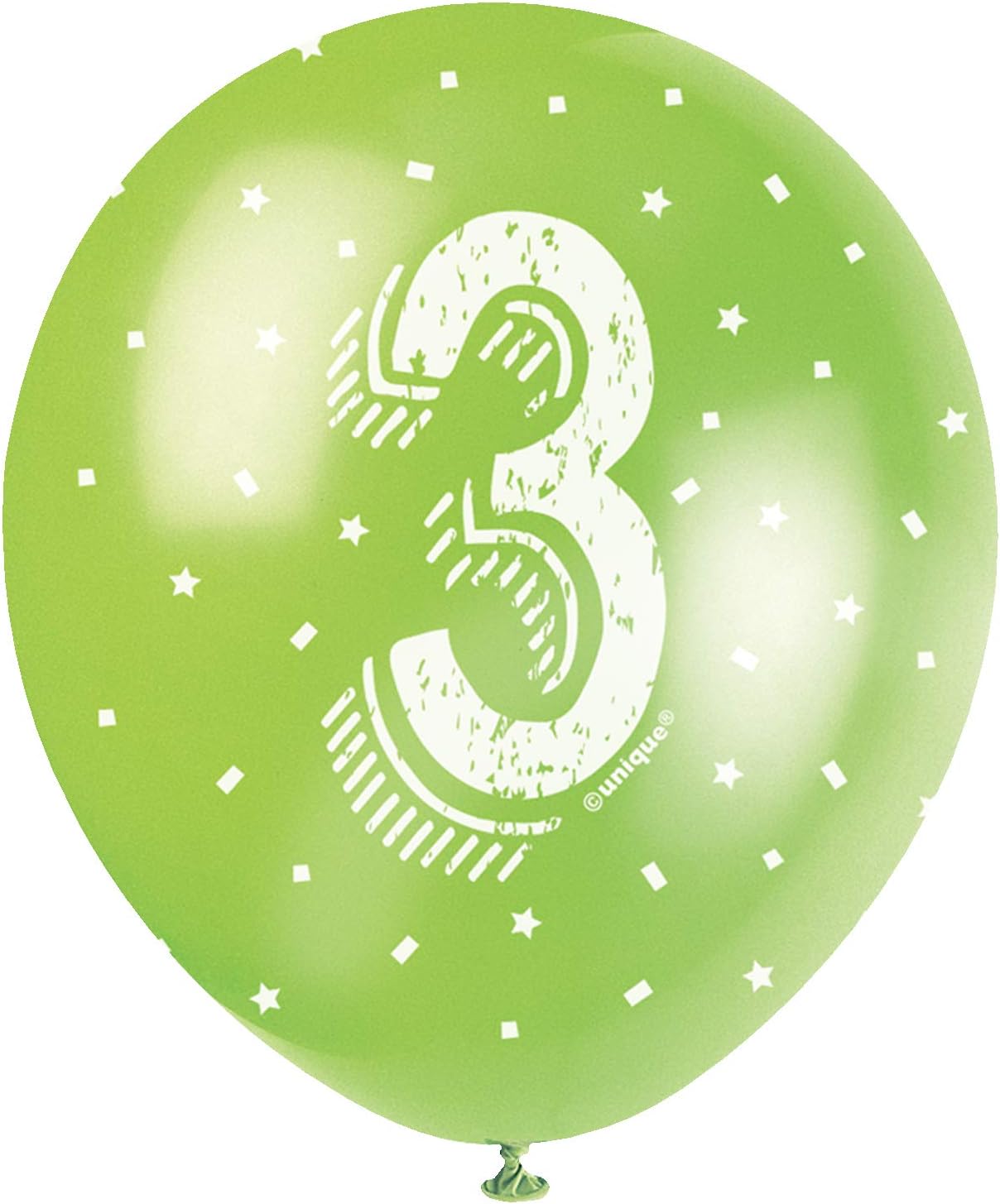 Pack of 5 Number 3 12" Latex Balloons