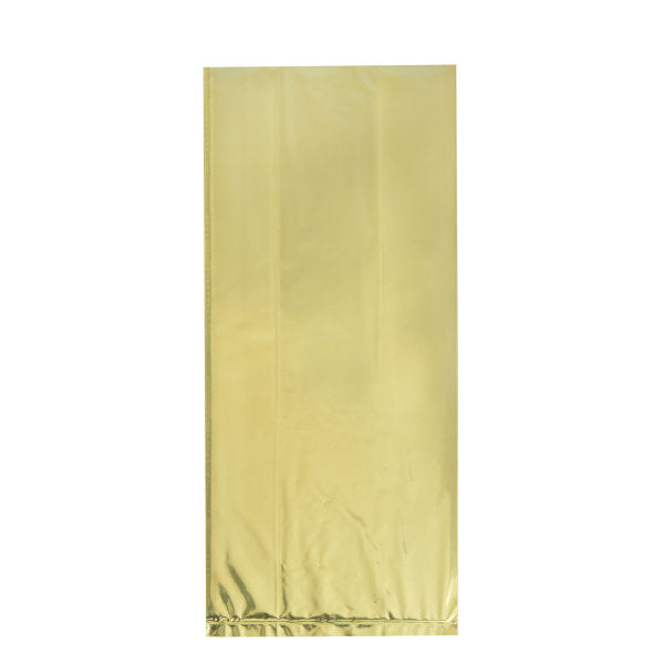 Pack of 10 Gold Foil Cellophane Bags, 5"x11"