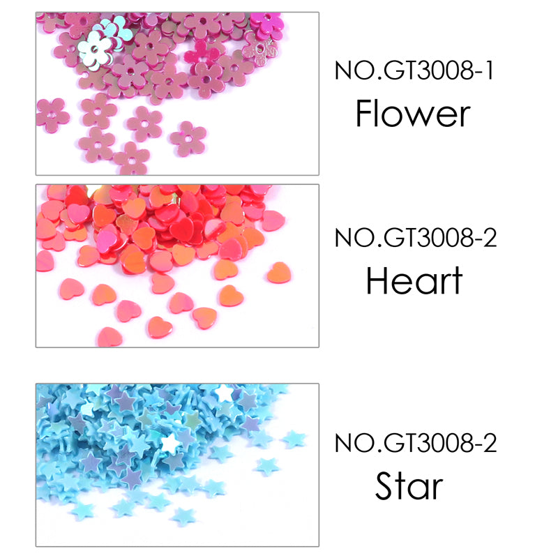 Pack of 12 Assorted Colors Cosmetic Puff Flower Shape Glitter 7g