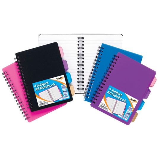 A6 4 Part Subject Notebook