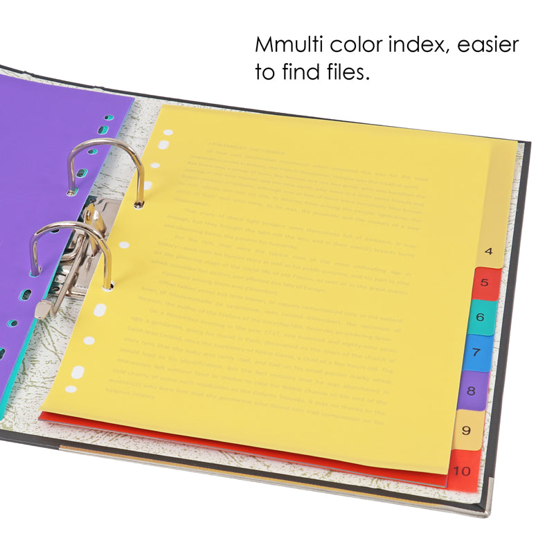 10 Part A4 PP Coloured Index Filing Dividers