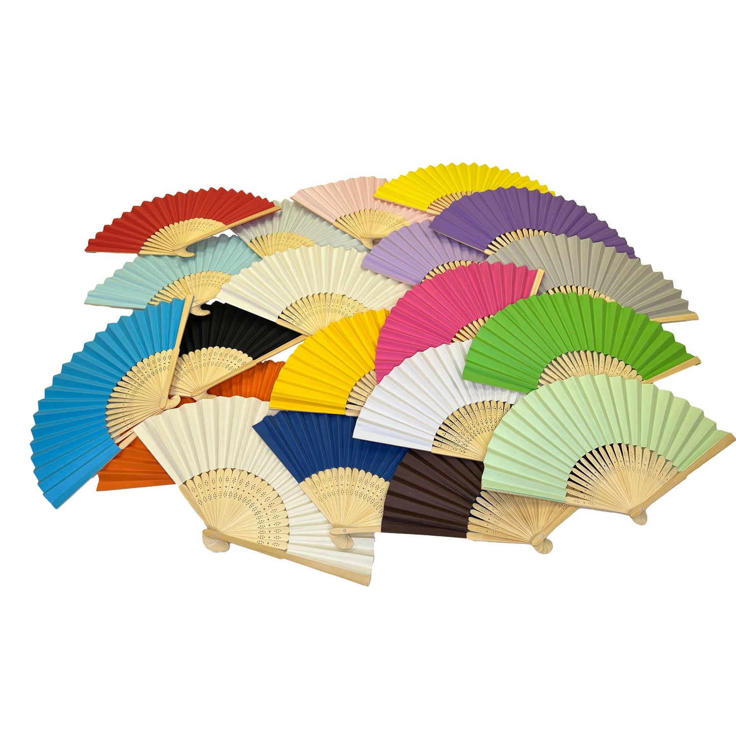 Purple Paper Foldable Hand Held Bamboo Wooden Fan by Parev