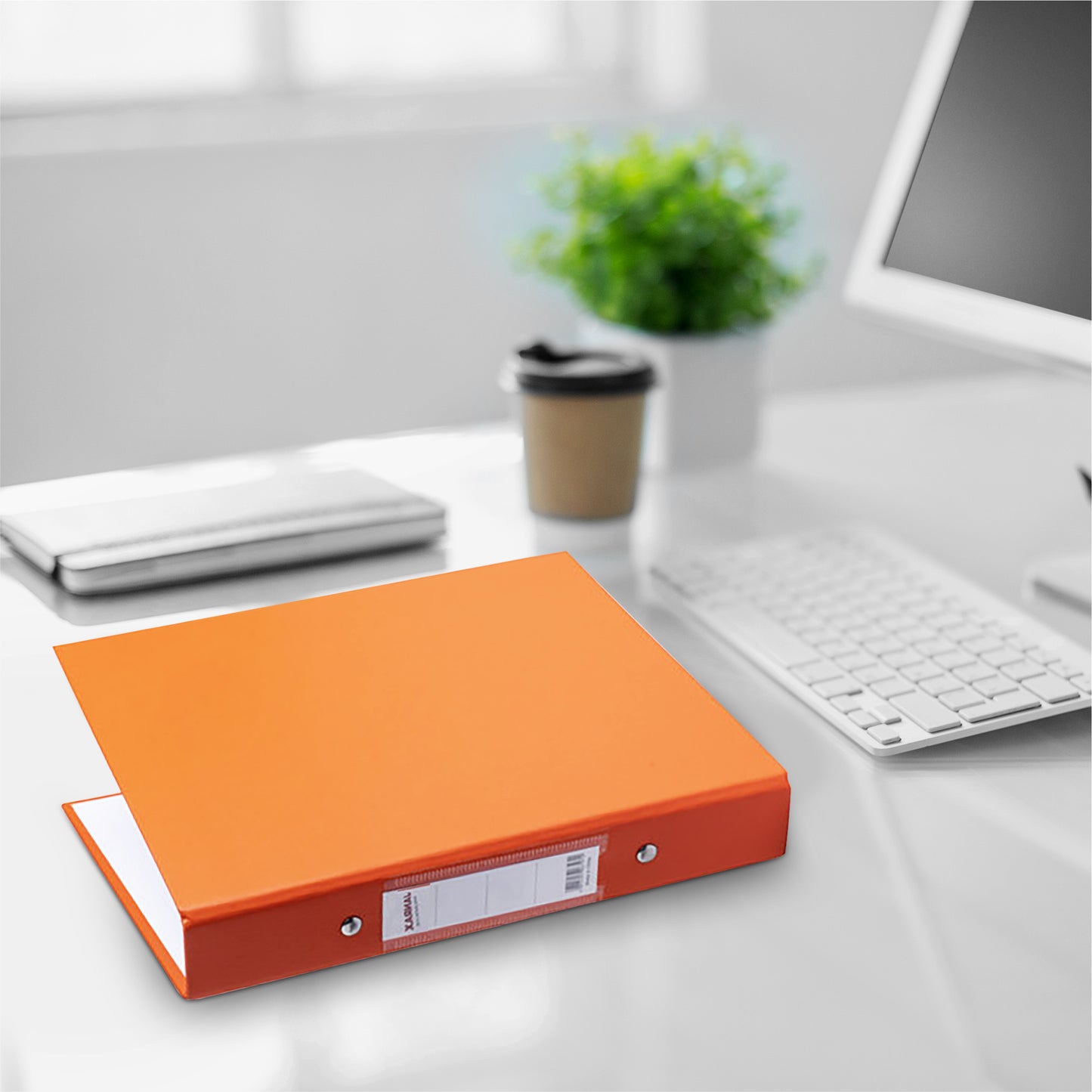 Pack of 20 A5 Orange Paper Over Board Ring Binders by Janrax