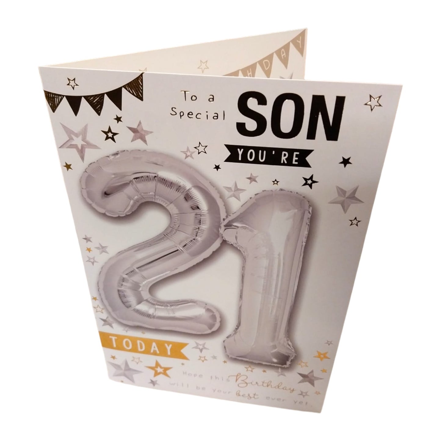 To a Special Son You're 21 Today Balloon Boutique Greeting Card