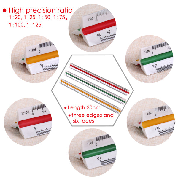 30cm Plastic Triangular Scale Ruler