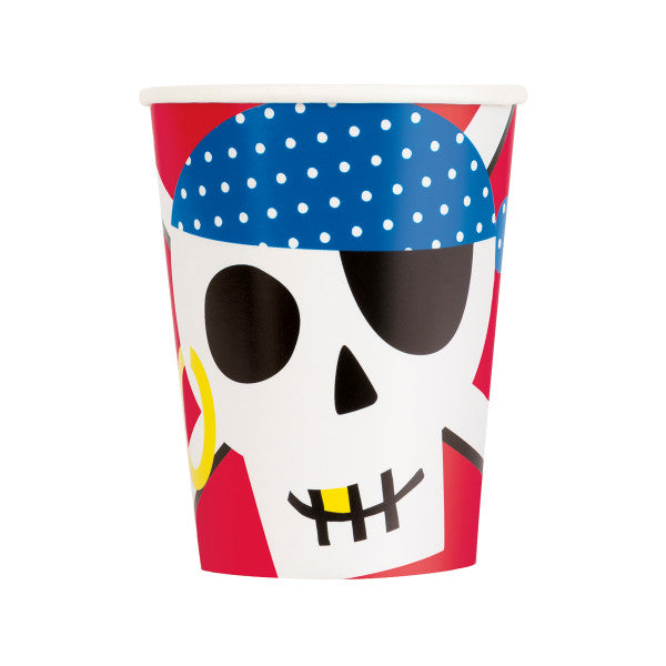 Pack of 8 Ahoy Pirate 9oz Paper Cups