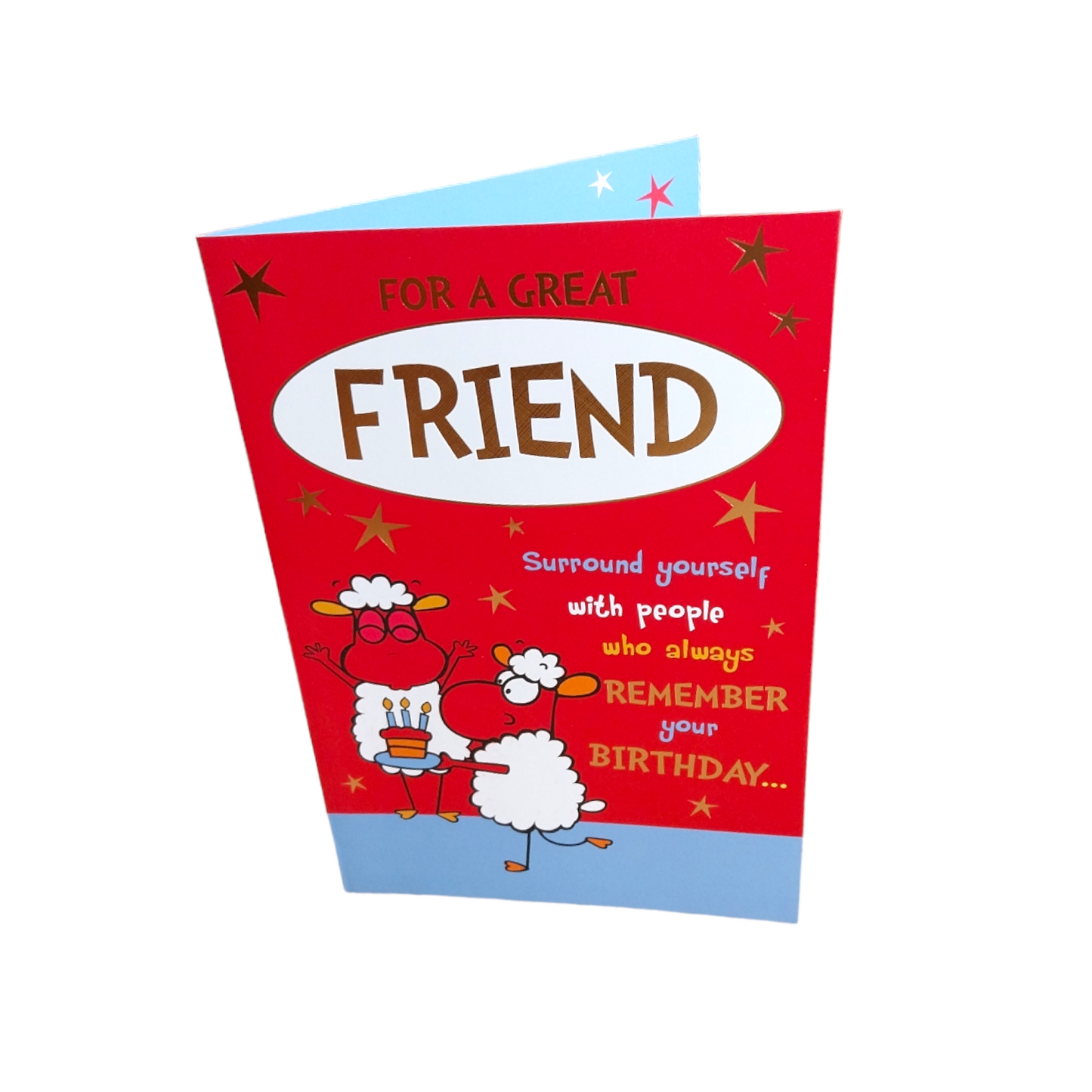 For A Great Friend Cute Sheep Design Birthday Witty Words Card