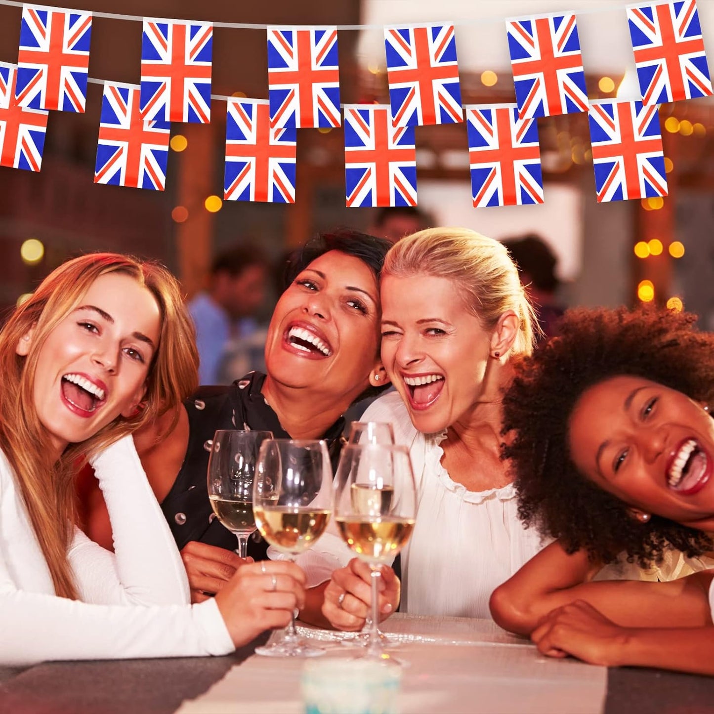 Union Jack Bunting 10m with 20 Square Flags