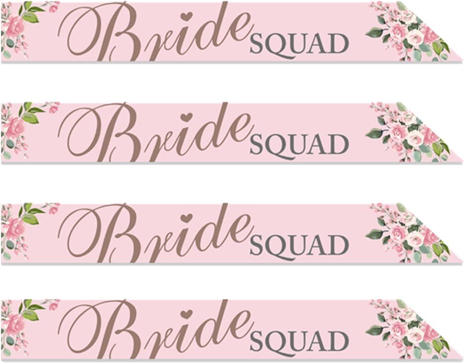 Pack of 4 Bride Squad Paper Sash