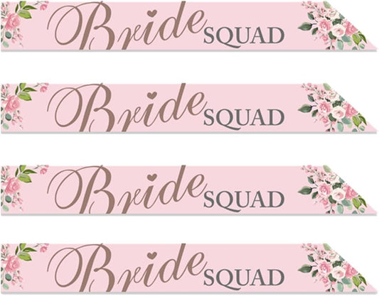 Pack of 4 Bride Squad Paper Sash