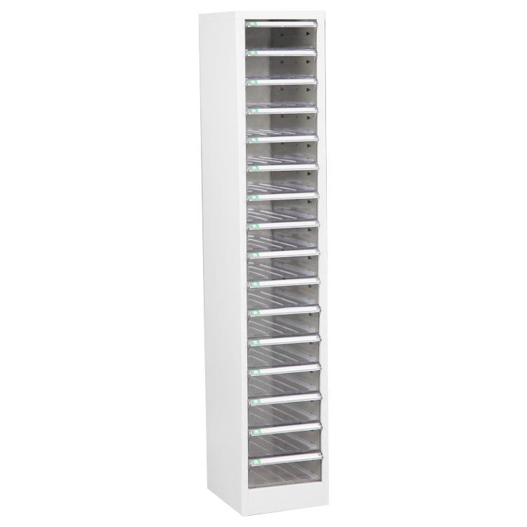 16 Drawer Filing Cabinet with Clear Drawers