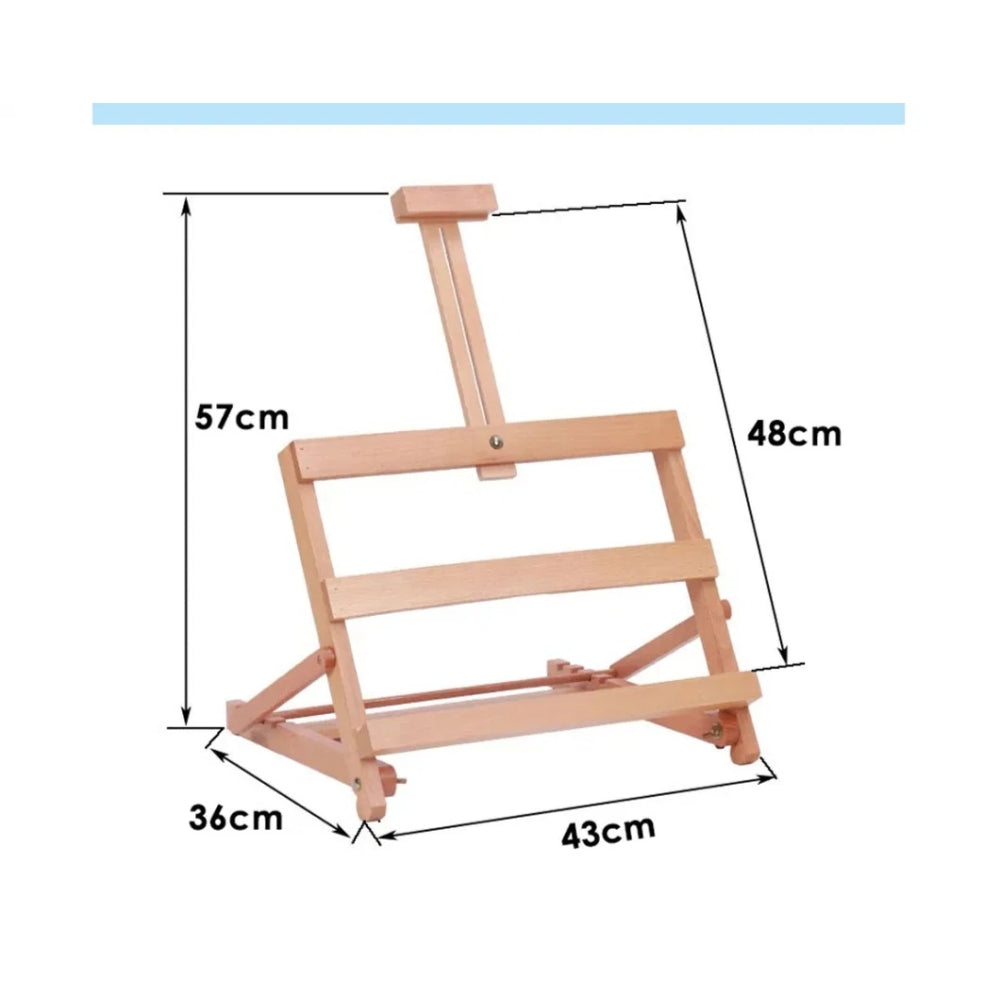 Art Beech Wood Adjustable Tabletop Painting Easel 43 x 36 x 24cm