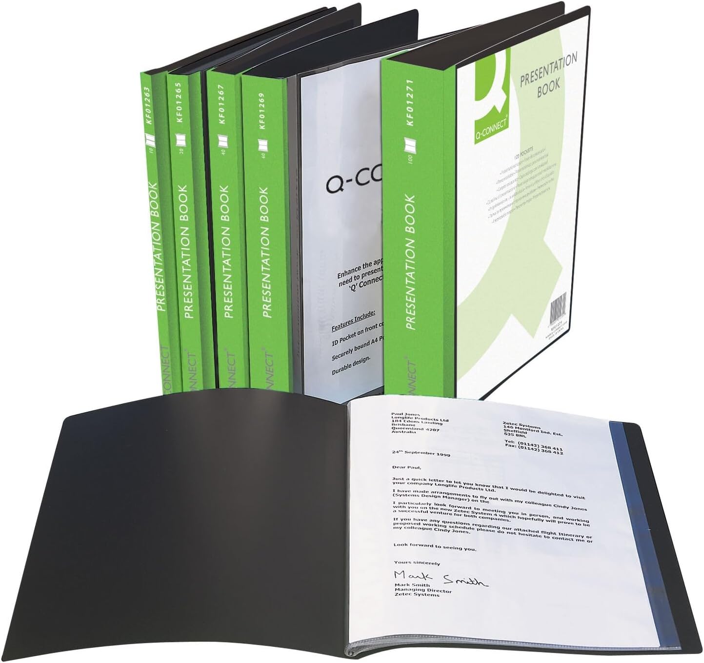 A4 20 Pocket Presentation Display Black Book