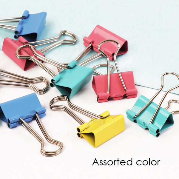 Pack of 60 15mm Assorted Colour Fold Back Binder Clips