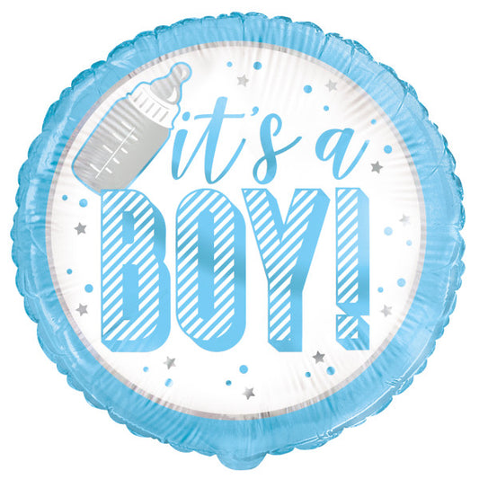 Blue It’s a Boy Round Foil Balloon 18"