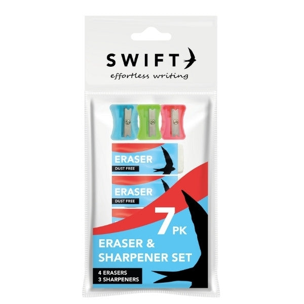 Set of 4 Erasers & 3 Sharpeners