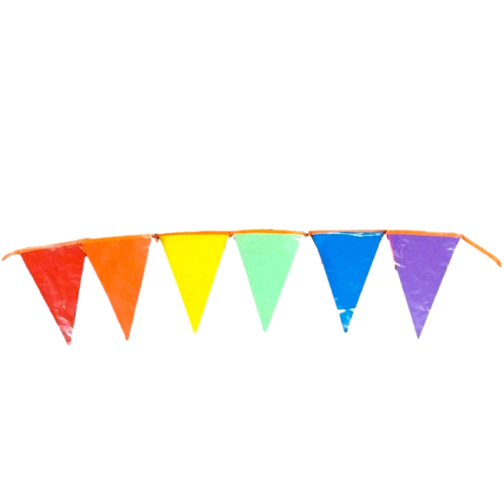 Multicolour Bunting with Orange String 10m with 20 Pennants