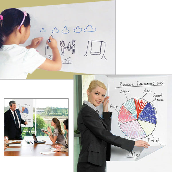 Self Adhesive Whiteboard Roll with White board marker- 45cm x 2m