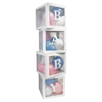 Pack of 4 BABY Stackable Boxes With Balloons