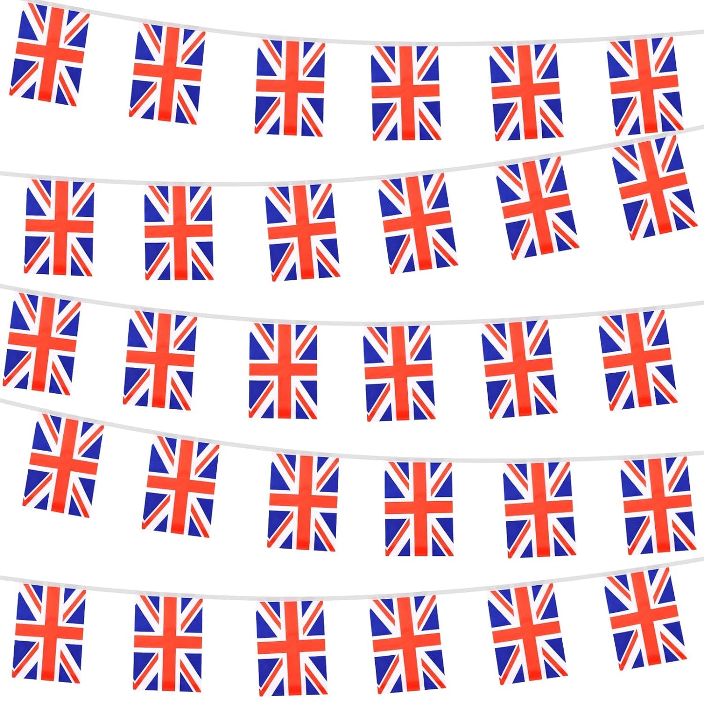 Union Jack Bunting 10m with 20 Square Flags