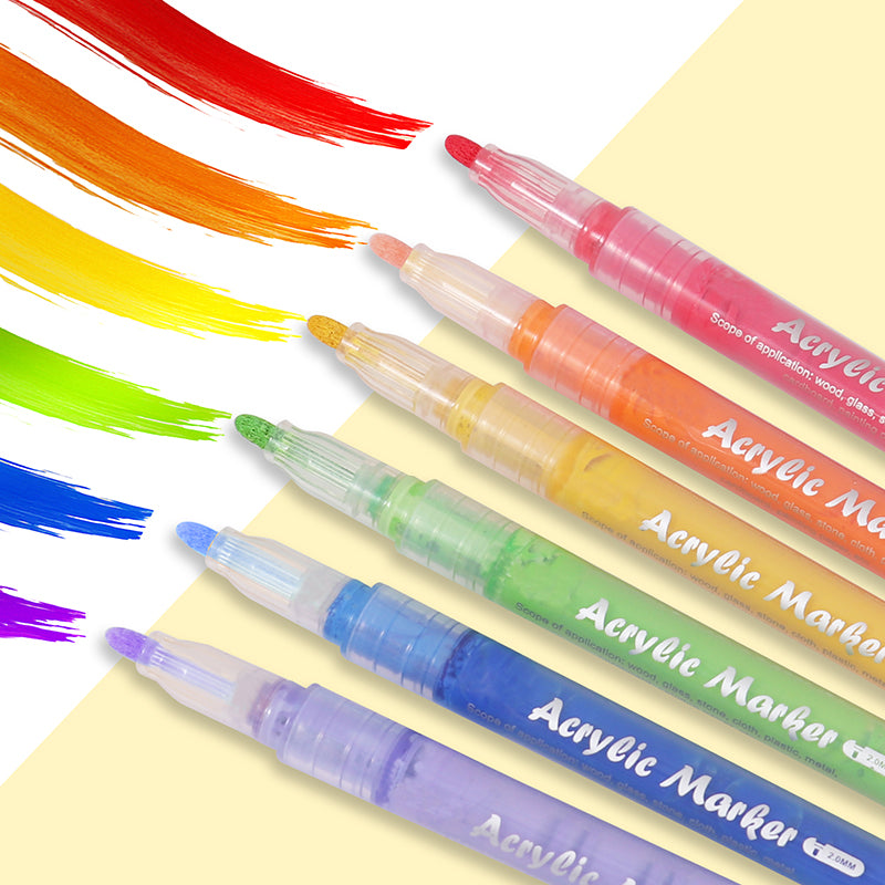 Box of 12 Assorted Colour Acrylic Marker Pens