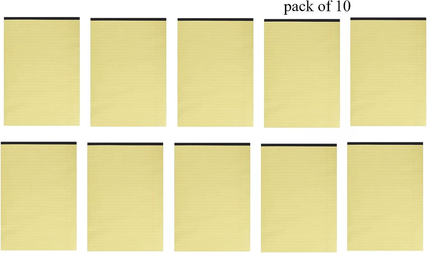 Pack of 10 A4 50 Pages Yellow Ruled Stitch Bound Executive Pad 