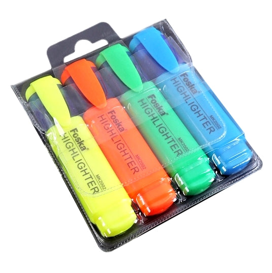 Pack of 4 Assorted Colour Highlighter Pens