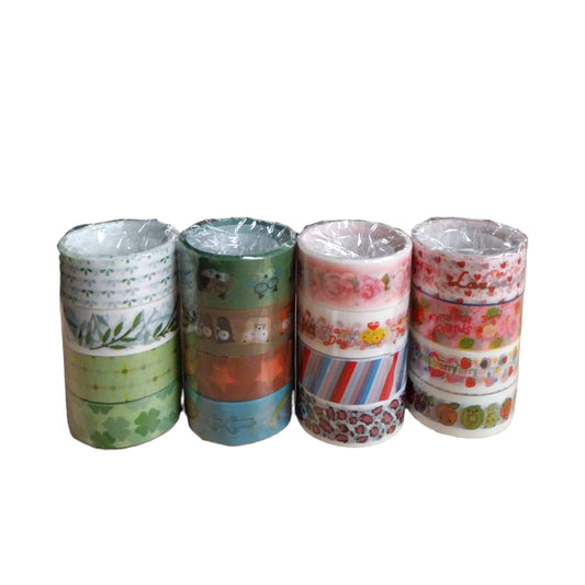 Pack of 8 Fancy Colour Cartoon Washi Tapes 1.5cm x 5m