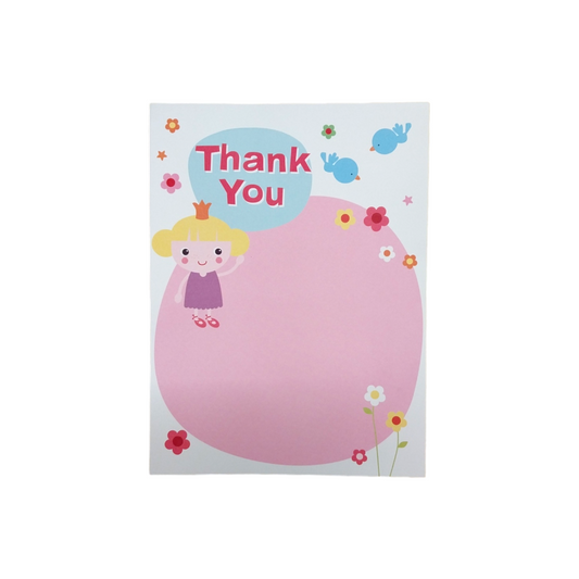 Pack of 20 Girls Pink Thank You Sheets and Envelopes by Carlton Cards