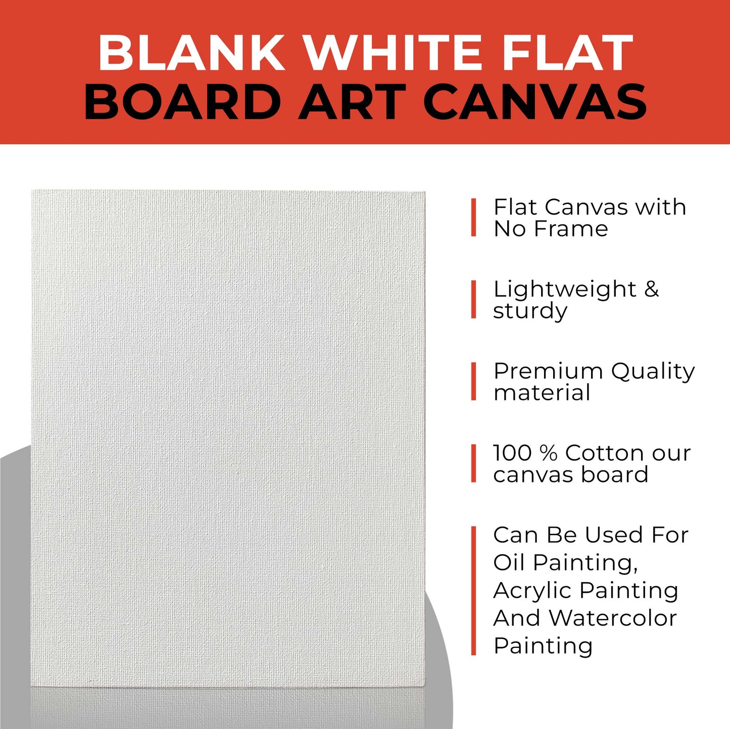 30x30cm Blank White Flat Stretched Board Art Canvas By Janrax