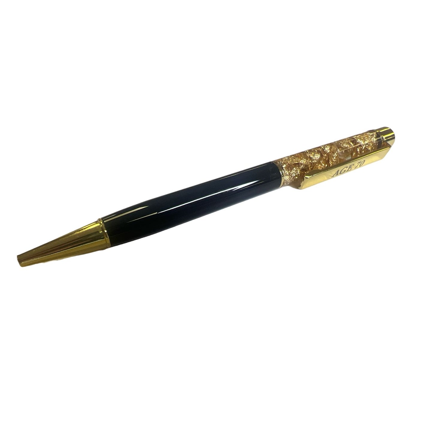 Age 70 Captioned Gold Leaf Ballpoint Gift Pen