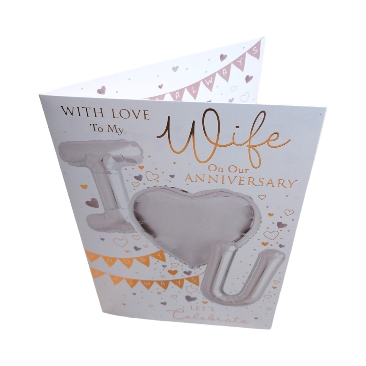 With Love To My Wife Happy Anniversary Balloon Boutique Greeting Card