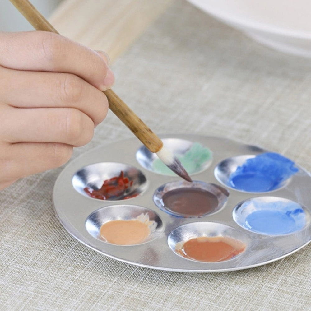 13.5 x 9cm Aluminium Painting 6 Well Paint Palette