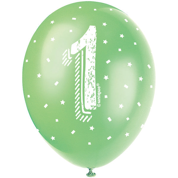 Pack of 5 Number 1 12" Pearlised Latex Balloons