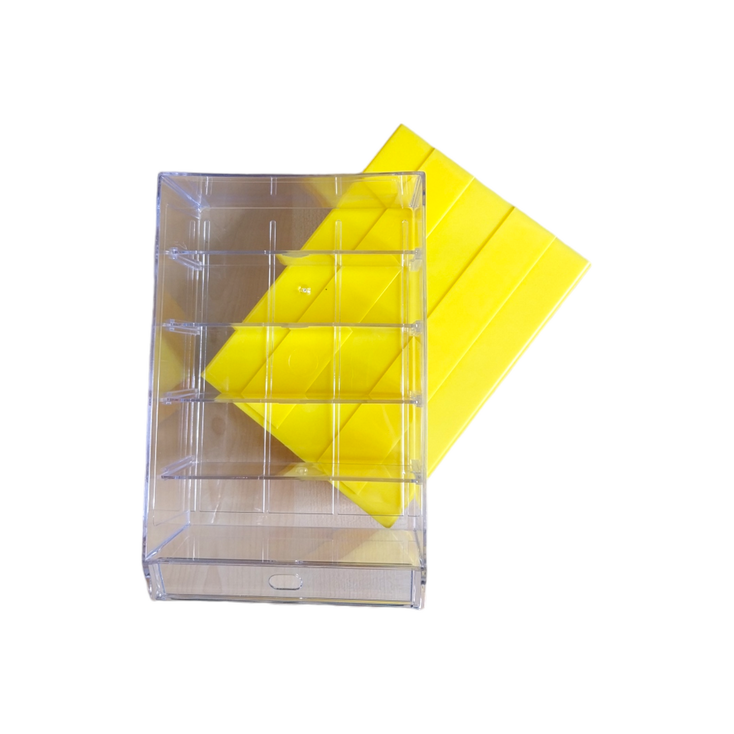 Yellow Stackable Plastic Storage Drawers L203xW135xH79mm with Removable Compartments