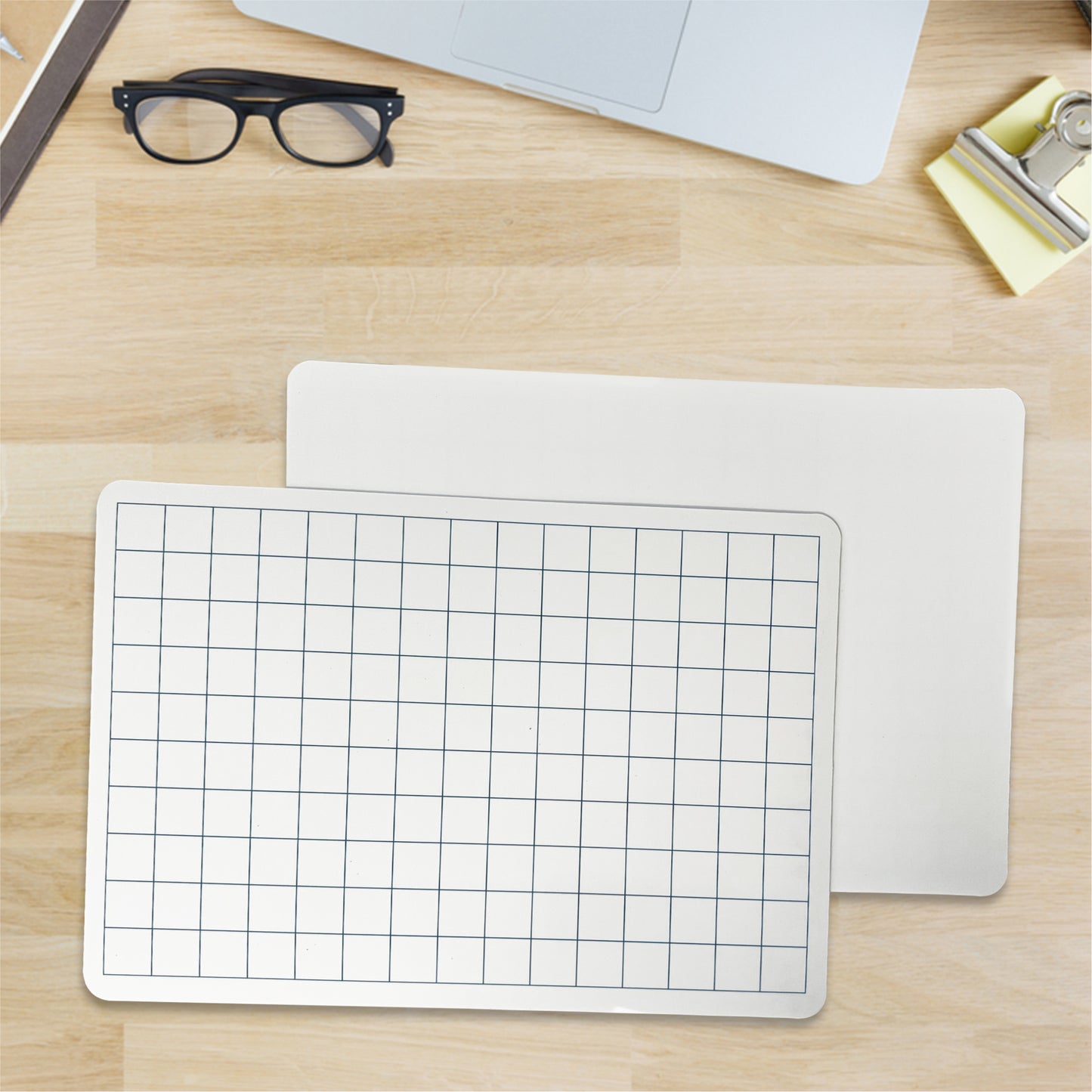 Pack of 12 Square Grid A4 Drywipe Whiteboards