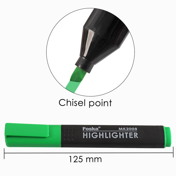 Pack of 12 Slim Pink Chisel Point Highlighters