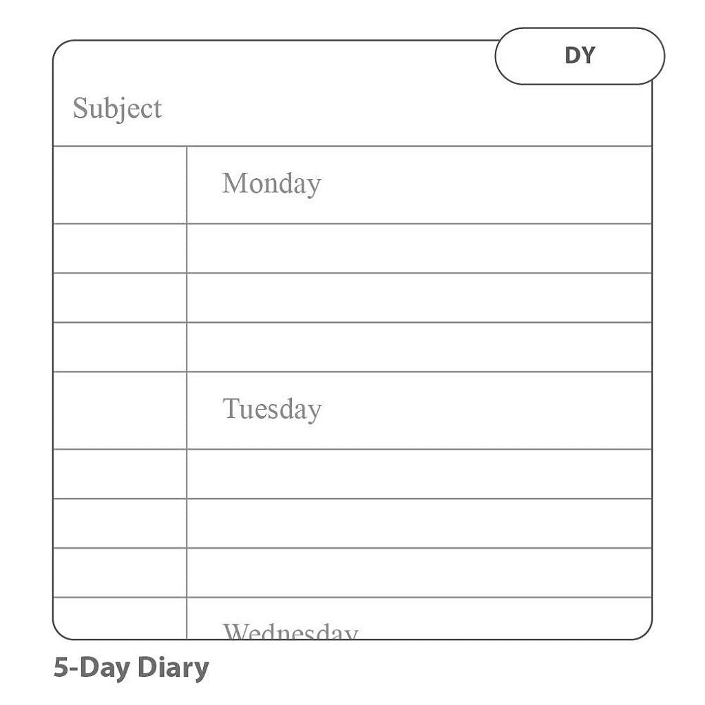 Rhino 8 x 6" 84 Page Red 5-Day Week Homework Diary