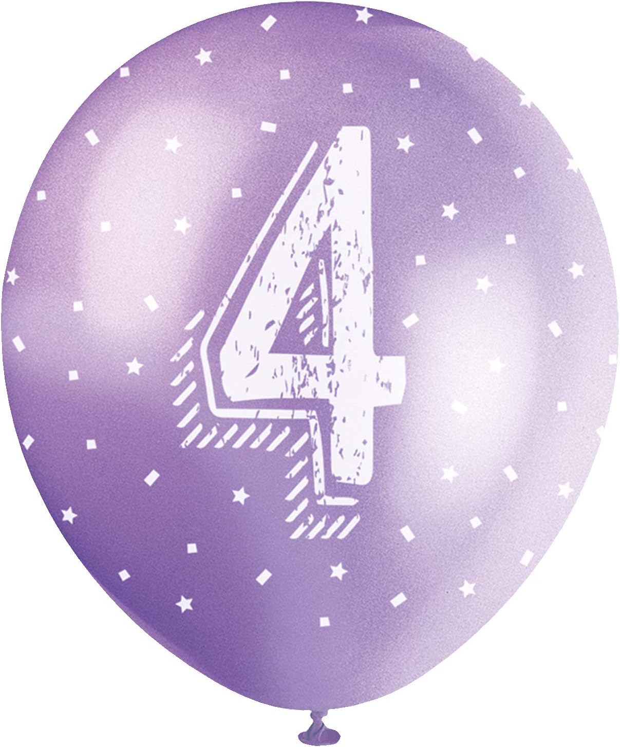 Pack of 5 Number 4 12" Latex Balloons