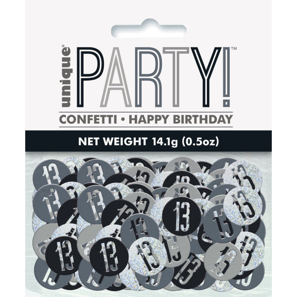 Birthday Black Glitz Number 13 Confetti 5oz