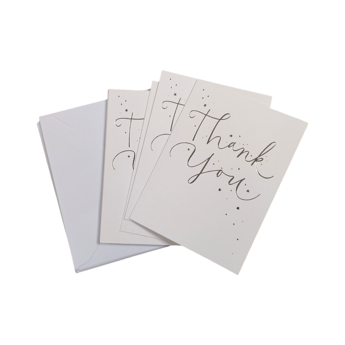 Pack of 10 Foil Finished Thank You Cards with Envelopes