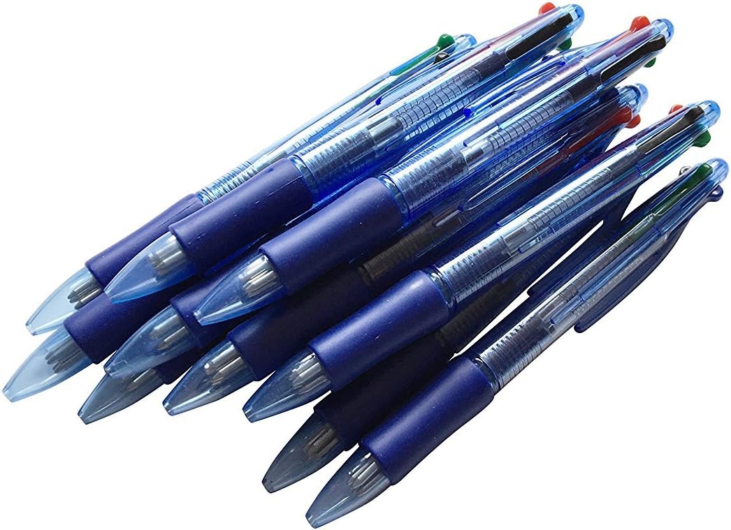 Pack of 12 Janrax 4 Coloured Ballpoint Pens - Colour Ball Pens