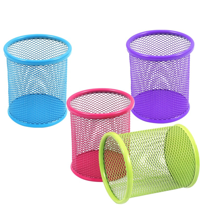 Green Wire Mesh Metal Pen Cup