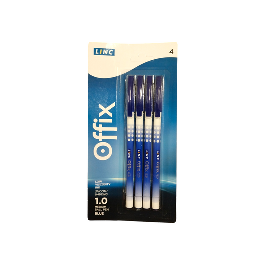 Pack of 4 Linc Offix Medium Blue Ball Pens