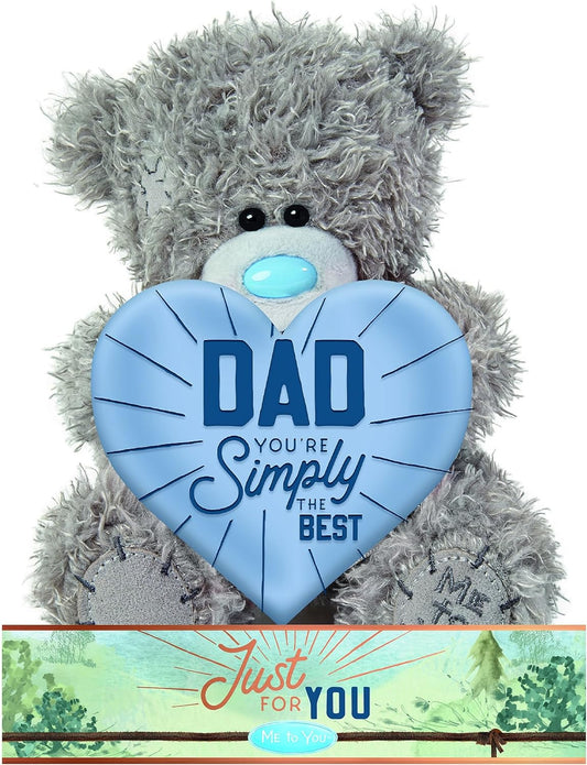 Me to You Tatty Teddy Father's Day Bear Holding 'Dad You're Simply the Best' Heart