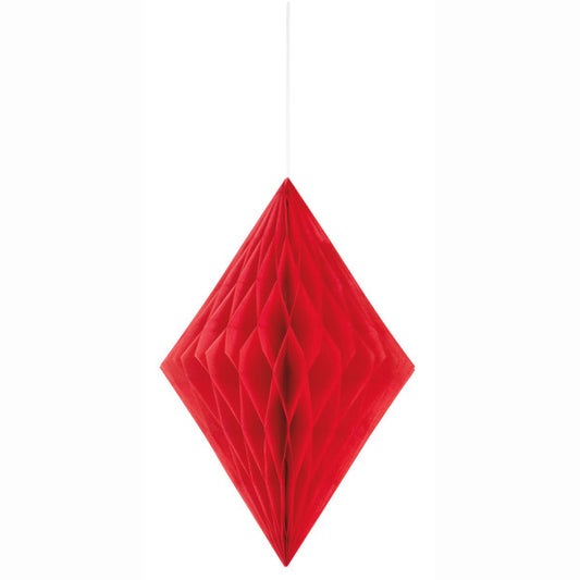 Red Diamond Tissue Paper Decoration, 14"