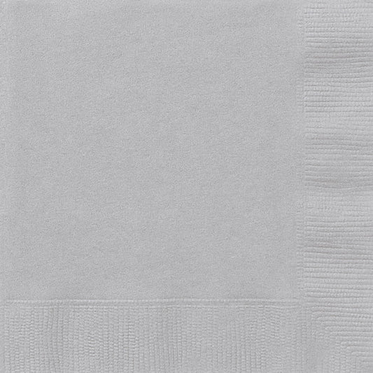 Pack of 20 Silver Solid Luncheon Napkins